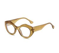 HPIRME Women's Oval Sunglasses Frame Blue Light Blocking(Tea)