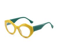 HPIRME Women's Oval Sunglasses Frame Blue Light Blocking(Yellow)