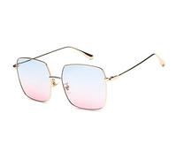 HPIRME Women's Sunglasses Men Vintage Oversized Sun Glasses Eyeglasses Metal Frame UV400,gold blue pink,one size