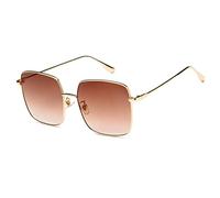 HPIRME Women's Sunglasses Men Vintage Oversized Sun Glasses Eyeglasses Metal Frame UV400,Gold tea,one size