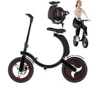 HpJfdsU Electric Folding Bike, Electric Commuter Bicycle, Mini Folding Ebike, Lcd Display, Foldable Ebike for Teens/Adults, Folded Size: 69 * 36 * 61cm