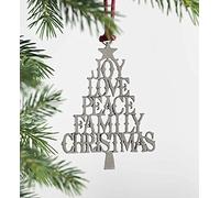 HPKJUYDS 2022 Solid Pewter Christmas Tree Ornament, DIY Handcrafted Hanging Pewter Christmas Ornament, Unique Gifts for Home Party Xmas Decor Holiday Decoration (Holiday Feelings)