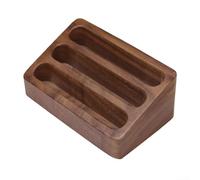 HpLive 3-Tier Wooden Business Card Holder for Desk, Open Design, Sturdy Non-Slip Base, Space Saving Storage Box for Office (Black)