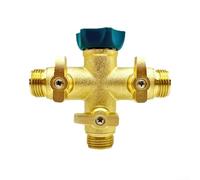 HpLive 3-way brass garden hose distributor with comfort grip and single valves, 3/4 inch connection for high pressure up to 1.2 MPa(NH3/4)