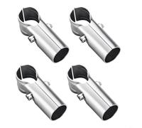 HpLive 4 Pack Stainless Steel Pipe Connectors Round Tube Joints For Frame Construction With Secure Clamping Design Silver Finish For Greenhouse Storage(A)