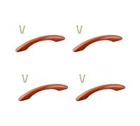 HpLive 4 Pack Wooden Cabinet Pulls Natural Wood Drawer Handles Solid Teak Furniture Hardware Ergonomic Curved Design For Kitchen Bedroom Wardrobe Renovation(64mm hole spacing B)