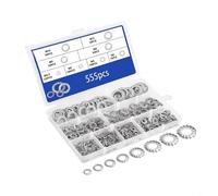 HpLive 555 Pcs External Serrated Lock Washers Assortment Set In Stainless Steel 304 For Machinery Furniture Hardware Repair(2pcs)