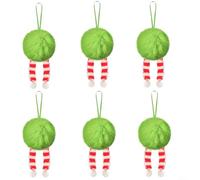 HpLive 6 cm Green Pack of 12 Plush Baubles Christmas Tree Decorations Christmas Baubles Tree Decoration Hanging Decorations (A)