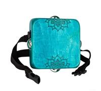 HpLive Acoustic Portable Cajon Drum, Made of Birch and Sapele Wood with Basketball Structure and Guitar Strings, for Musicians, Portable for Performances (Blue)