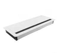 HpLive Aluminium Cable Management Box, Cable Cover, Table Organiser, Built-in Lid for Desk, Quiet Hinge, Dustproof Brush Strip, 300 x 120 mm or 400 x 120 mm, Universal (F)