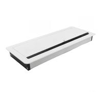 HpLive Aluminium Cable Management Box, Cable Cover, Table Organiser, Installation Lid for Desk, Quiet Hinge, Dustproof Brush Strip, 300 x 120 mm or 400 x 120 mm, Universal (C)