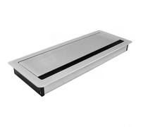 HpLive Aluminium Cable Management Box, Cable Cover, Table Organiser, Installation Lid for Desk, Quiet Hinge, Dustproof Brush Strip, 300 x 120 mm or 400 x 120 mm, Universal (D)
