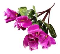 HpLive Artificial Flowers, 7-Arm Artificial Cyclamen Flowers Made of Soft Fabric, 36 cm High, Realistic Decoration for Table or Shelf (Purple)