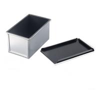 HpLive Bread mould, loaf mould, baking mould for bread and cakes, aluminium alloy with non-stick coating, even heat distribution, ventilation holes on the bottom, including lid (300 g)