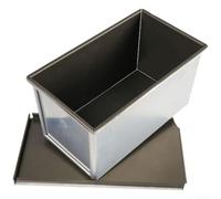 HpLive Bread mould, loaf tin, baking mould for bread and cakes, aluminium alloy with non-stick coating, even heat distribution, ventilation holes on the bottom, including lid (450 g)
