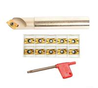 HpLive C20-20-120L CNC Indexable Chamfer Cutter 20 mm with 10 APKT1604 Indexable Inserts for Metalworking