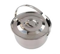 HpLive Camping Pot, Stainless Steel Camping Cookware with Lid and Handle, Outdoor Cookware for Camping, Picnic, Trekking and Campfire (6L)