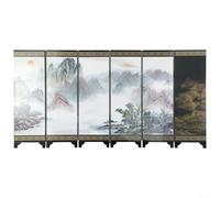 HpLive Chinese Style Wooden Screen Room Divider Vintage Mini Foldable 6-Piece Decorative Divider 48 x 24 cm