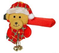 HpLive Christmas Santa Claus Fabric Door Handle Cover with Bell Red Christmas Decoration for Indoor Use(D)