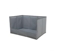 HpLive Dog Toilet, Foldable Puppy Toilet with High Walls and Waterproof Insert for Small and Medium Dogs, Indoor Dog Waste Tray (Grey XL)