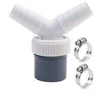 HpLive Double Connection Washing Machines Double Drain Adapter Y Shape 40 mm Connection for Dishwasher and Washing Machine with Hose Clamps Grey/White PVC (Double Connection Y)
