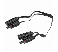 HpLive Flat Solar Panel Extension Cable, 50cm PV Solar Cable Feedthrough Cable with Female and Male Connectors(6mm²)