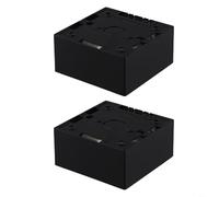 HpLive Flush-Mounted Box for Ethernet Faceplates, 86 x 86 x 40 mm, Cable Management, Wall Socket for Network Sockets, PVC Surface, Grey, Gold, Black, White, Pack of 2 (Black-2 Pieces)