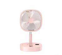 HpLive Foldable Floor Fan with USB Charging, 180° Swivel Function, 5 Speed Levels, Remote Control, Quiet, Height Adjustable, for Home and Office (for PINK)