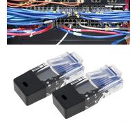 HpLive For RJ45 Connectors, Termination Resistor, Short Circuit Test, Ethernet Diagnostic Adapter with 120Ω Integration, 8P8C Full Assignment for Network Analysis, PVC Housing, Black, Pack of 2