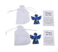 HpLive Forget Me Not Angel Gift, Mourning Keepsake Decorative Figure, Elegant Design with Flower Appliques, Symbol for Comfort and Protection, Versatile, for Paper (2)