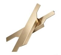 HpLive Gold Edge Pulls 200mm No Groove Aluminum Cabinet Handles | 300mm size, modern design, fingerprint resistant, easy DIY install, for ideal for drawers(400mm length)