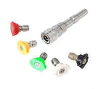 HpLive High Pressure Washer Adapter 1/4 Inch Stainless Steel Quick Coupling and 5 Nozzles for Nilfisk Pressure Washers