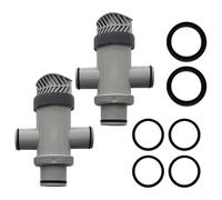 HpLive Hose Piston Valve Double Hose Submersible Valve for Intex Pools, PVC Pool Valve with Rubber Seal for 1.25 and 1.5 Inch Hoses (2 Sets)