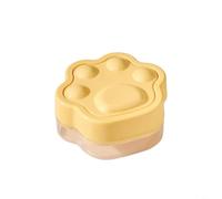 HpLive Ice Cube Tray, Ice Container with Lid, Cat Paw Design, Stackable for Freezer, Easy Removal with Soft Base, Odour-Proof, Sealed, 11.5 x 10.1 x 5.6 cm, Yellow