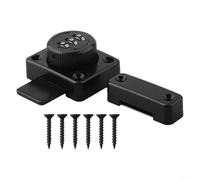 HpLive Intermediate Door Latch with Combination Lock, Heavy Duty Sliding Door Lock for Garage, Gate, Shed, Caravan, Adjustable Combination Without Key, Zinc Alloy, Silver, Black
