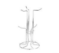 HpLive Iron Cup Holder, Wall Shelf for Coffee Cups, Kitchen Organiser, Space-Saving Design, Drill-Free Assembly, 20 x 145 x 77 cm, for All Standard Cups, Robust Iron (Silver)