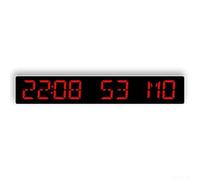 HpLive LED Digital Clock with Automatic Time Synchronization, Dual Alarm Function and Countdown Timer, Adjustable Brightness, Desktop Clock (White Red)