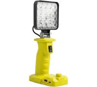HpLive LED Work Light, Battery Light, Workshop Lamp for 18 V P107 P108 P189, 1500 lm Bright, USB-C 18 W Quick Charge, Robust ABS Housing, Yellow