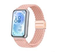 HpLive Magnetic Nylon Wristband for Huawei Band 11/11 Pro, Soft Replacement Strap with Secure Clasp, Easy Assembly without Tools, Breathable and Skin-Friendly, Black (Pink Sand)