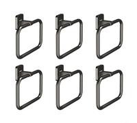 HpLive Modern Hand Towel Holder Set, 6 Pack Square Aluminium Loops(gray)