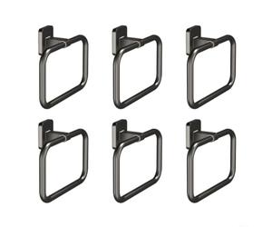 HpLive Modern Hand Towel Holder Set, 6 Pack Square Aluminium Loops(gray)