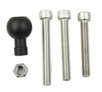 HpLive Motorcycle Handlebar Clamp Base with 1 Inch Ball and M8 Screws for RAM-B-367U Compatible with RAM Mounts Aluminium Alloy Black Silver