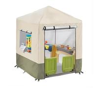 HpLive Outdoor Playhouse Cover, Waterproof, 210D Oxford Fabric with PU Coating, Windproof, Zip, Front, Suitable for Children's Playhouse, Beige
