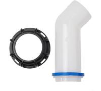 HpLive Outlet Tap, Outlet Spout, Rainwater Tank Accessories for 1000L IBC Container, 55 mm / 60 mm Connection, Easy Installation without Tools, Durable Plastic, Black and White