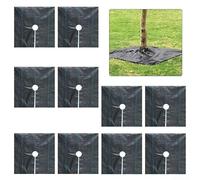 HpLive Pack of 10 Garden for PROTECTION Mats, Control Fleece, Tree Disc, Mulch Mat, Garden Fleece, Water Permeable for Orchard, Plant for PROTECTION, 1 m x 1 m, Black (Black)