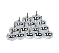 HpLive Pack of 12 5.2 cm glitter decoration pumpkins foam autumn decoration silver for table decoration Halloween