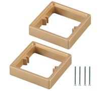 HpLive Pack of 2 Square Spacers for Light Switch, Single Socket Spacer, 1 Gang Square Spacer Box Frame with Screws for Single Light Switch Cover Plates, 0.78 in/20 mm (Gold)