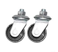 HpLive Pack of 2 Trolley Jack Swivel Castors, Trailer Swivel Castor Horizontal Metal Castors, 12 mm, 3 Tonnes, 16 mm, 4 Tonnes (12 mm)