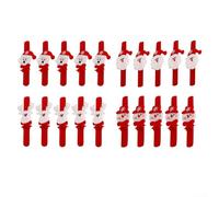 HpLive Pack of 20 Christmas Bracelets Children's Plush Bracelet Set Snowman Reindeer Teddy Bear Santa Claus Decoration Gift