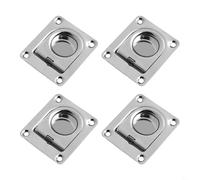 HpLive Pack of 4 Stainless Steel Lashing Eyelets Recessed D-Rings Mounting Rings for Boats Trailers Lorry Floor Mounting, 304 56 x 66 mm